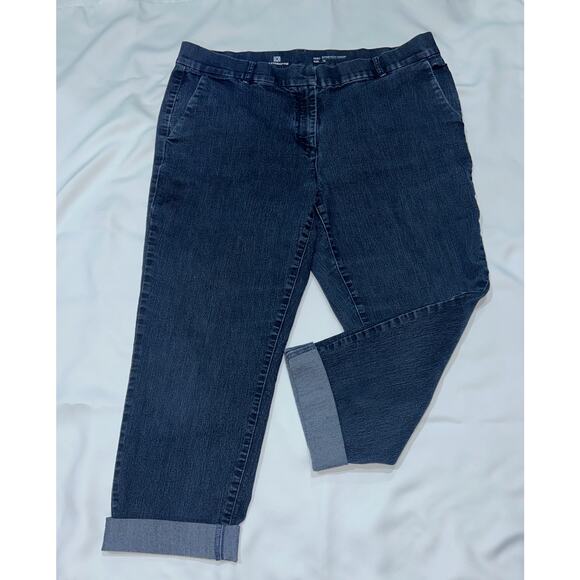 Liz Claiborne Denim Stretch Cuff Crop Capri Jeans Size: 16 - Picture 1 of 6